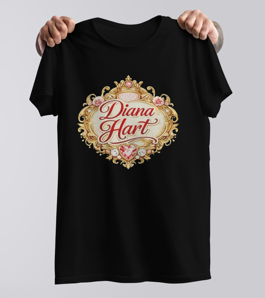 Diana Hart Royal Emblem With Ornate Crown And Heart T-Shirt