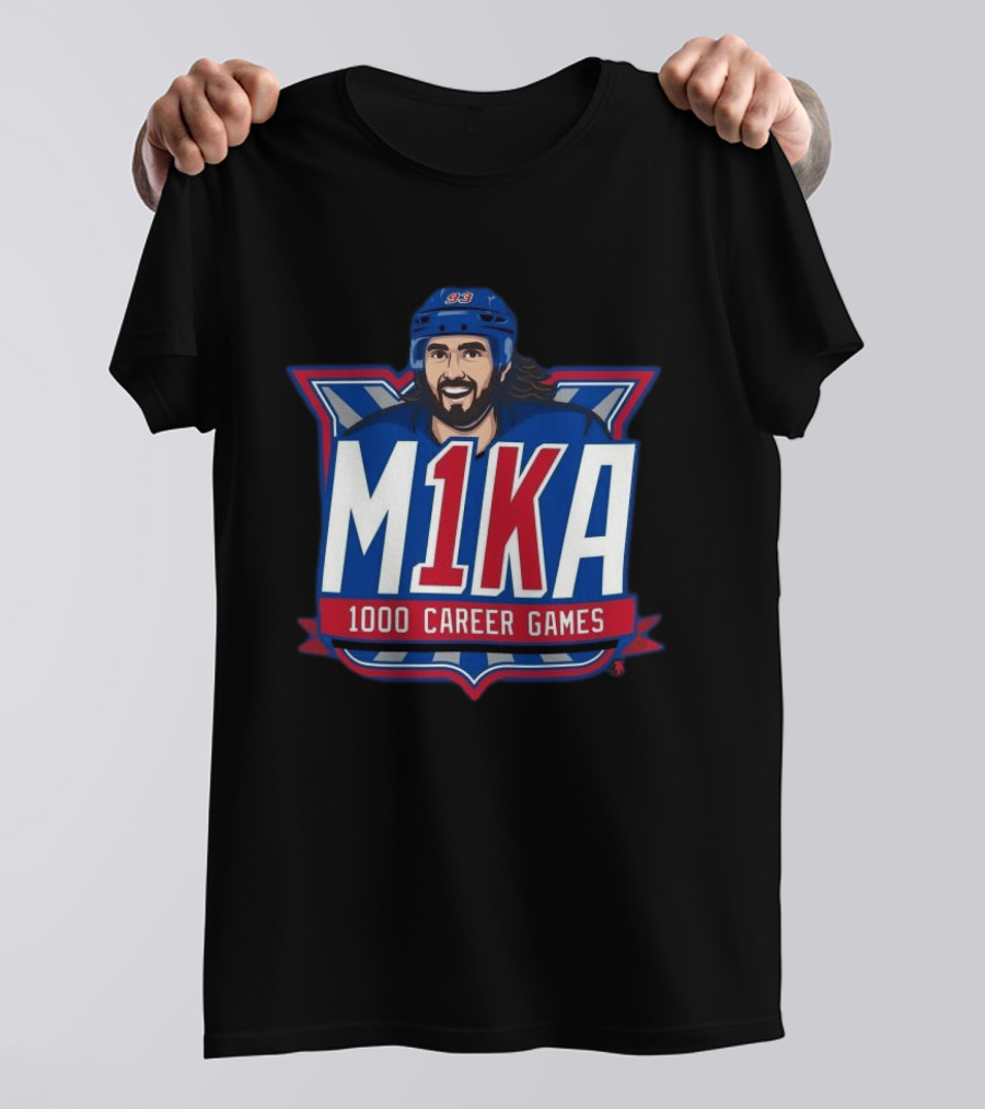 M1KA 1000 Career Games Hockey Milestone Celebration T-Shirt