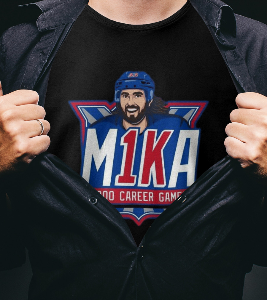 M1KA 1000 Career Games Hockey Milestone Celebration T-Shirt