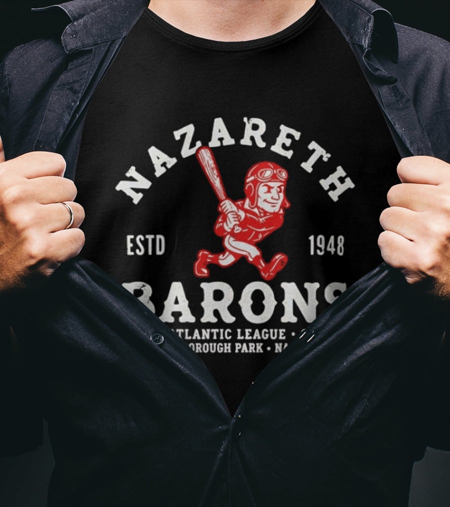 Nazareth Barons 1948 North Atlantic League Class D Nazareth Borough Park PA T-Shirt