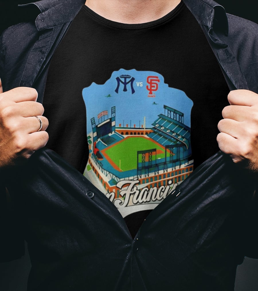 San Francisco Giants Stadium Matchup Baseball Artform T-Shirt