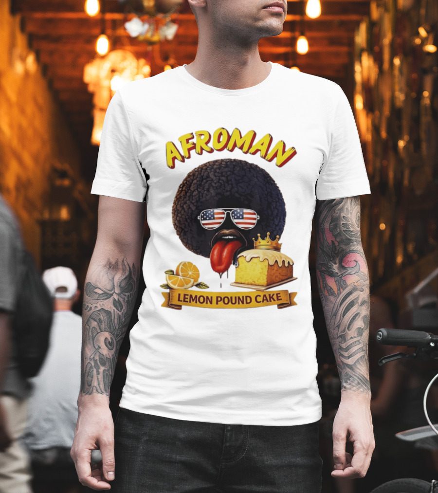 Afroman Lemon Pound Cake Sunglasses Tongue Crown Lemons T-Shirt