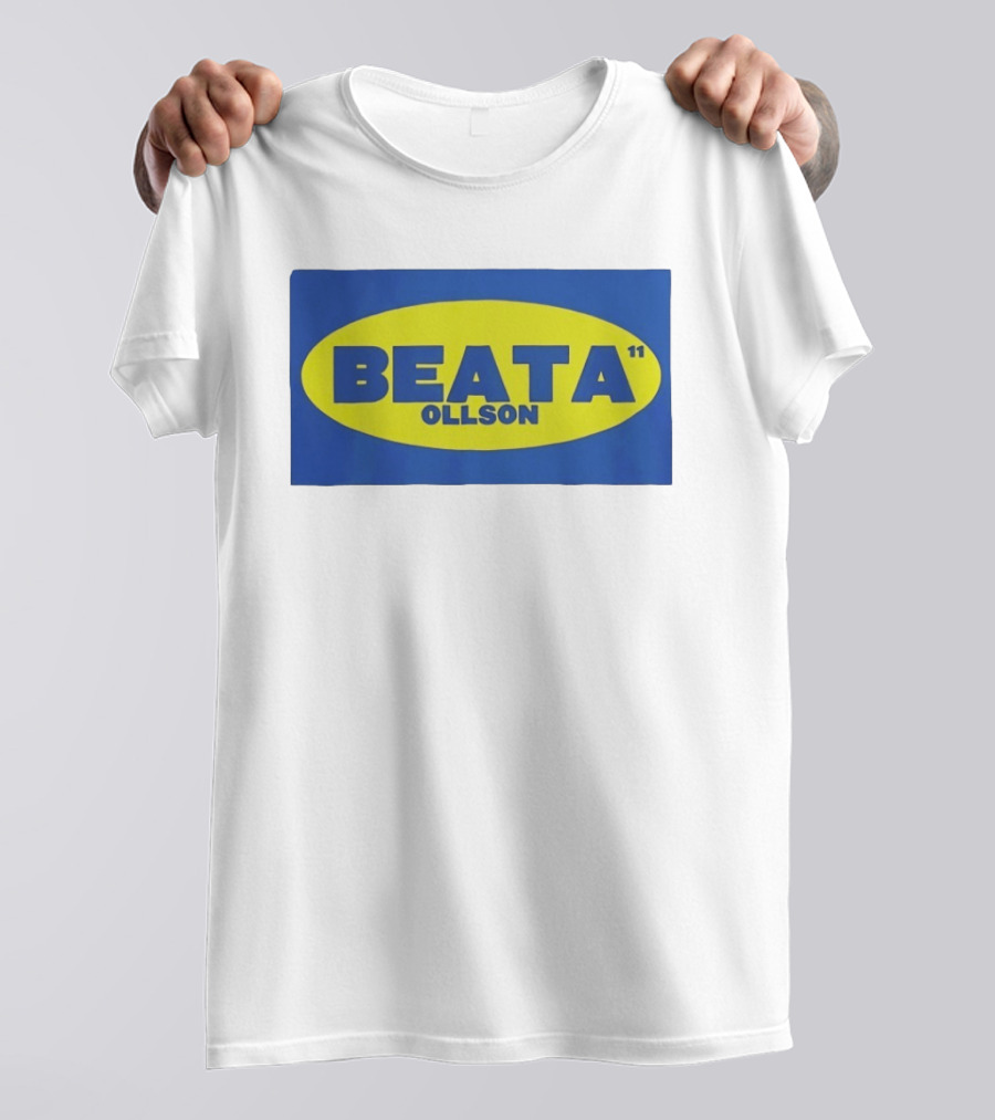 BEATA OLLSON 11 Blue Yellow Oval T-Shirt