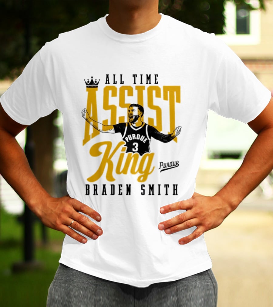All Time Assist King Braden Smith Purdue Boilermakers T-Shirt