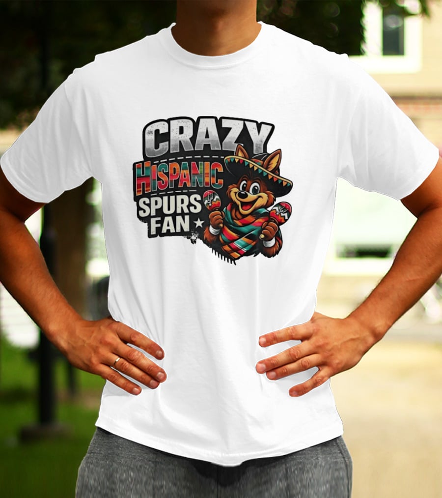Crazy Hispanic Spurs Fan Sombrero And Maracas T-Shirt