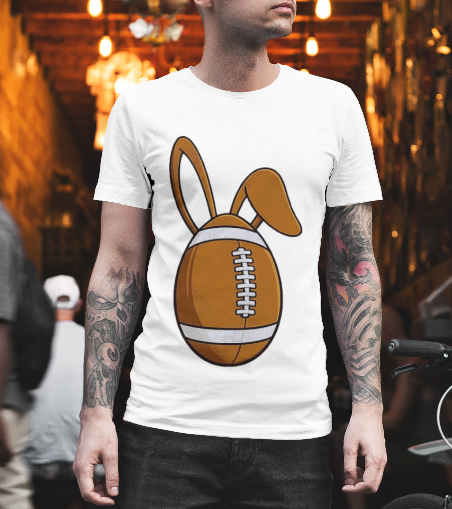 Easter Bunny Ears Football Egg Happy Easter T-Shirt