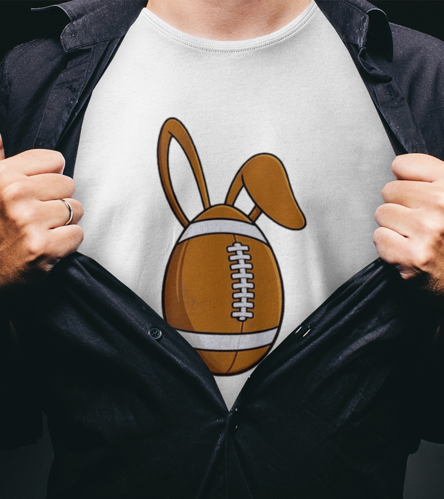 Easter Bunny Ears Football Egg Happy Easter T-Shirt
