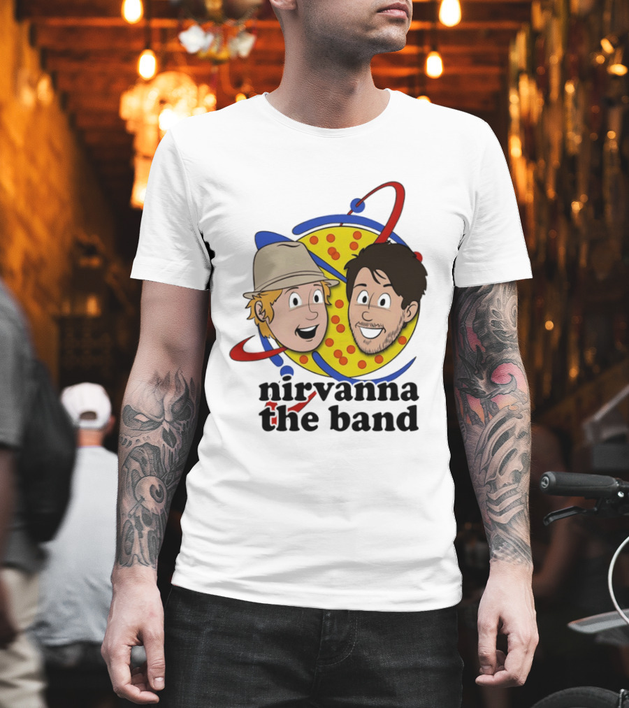 Nirvanna The Band Cartoon Characters With Animated Planetary T-Shirt