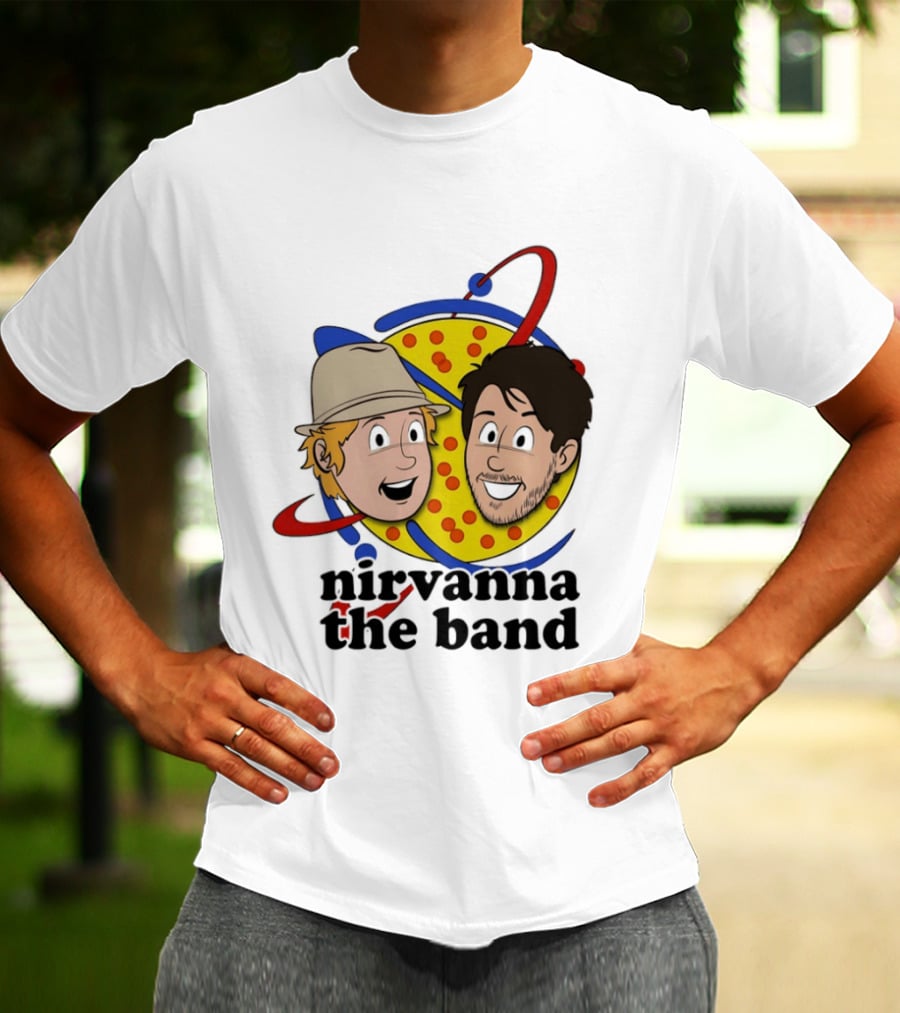 Nirvanna The Band Cartoon Characters With Animated Planetary T-Shirt