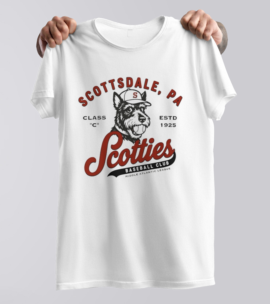 Scottsdale PA Scotties Baseball Club Middle Atlantic League Class C Estd 1925 T-Shirt