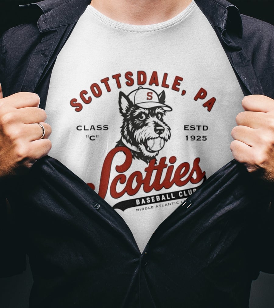 Scottsdale PA Scotties Baseball Club Middle Atlantic League Class C Estd 1925 T-Shirt