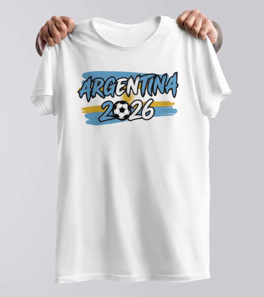 Argentina 2026 Soccer Flag With Football T-Shirt