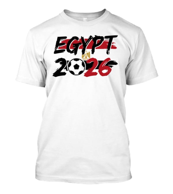 Egypt 2026 World Cup Soccer Emblem And Flag T-Shirt