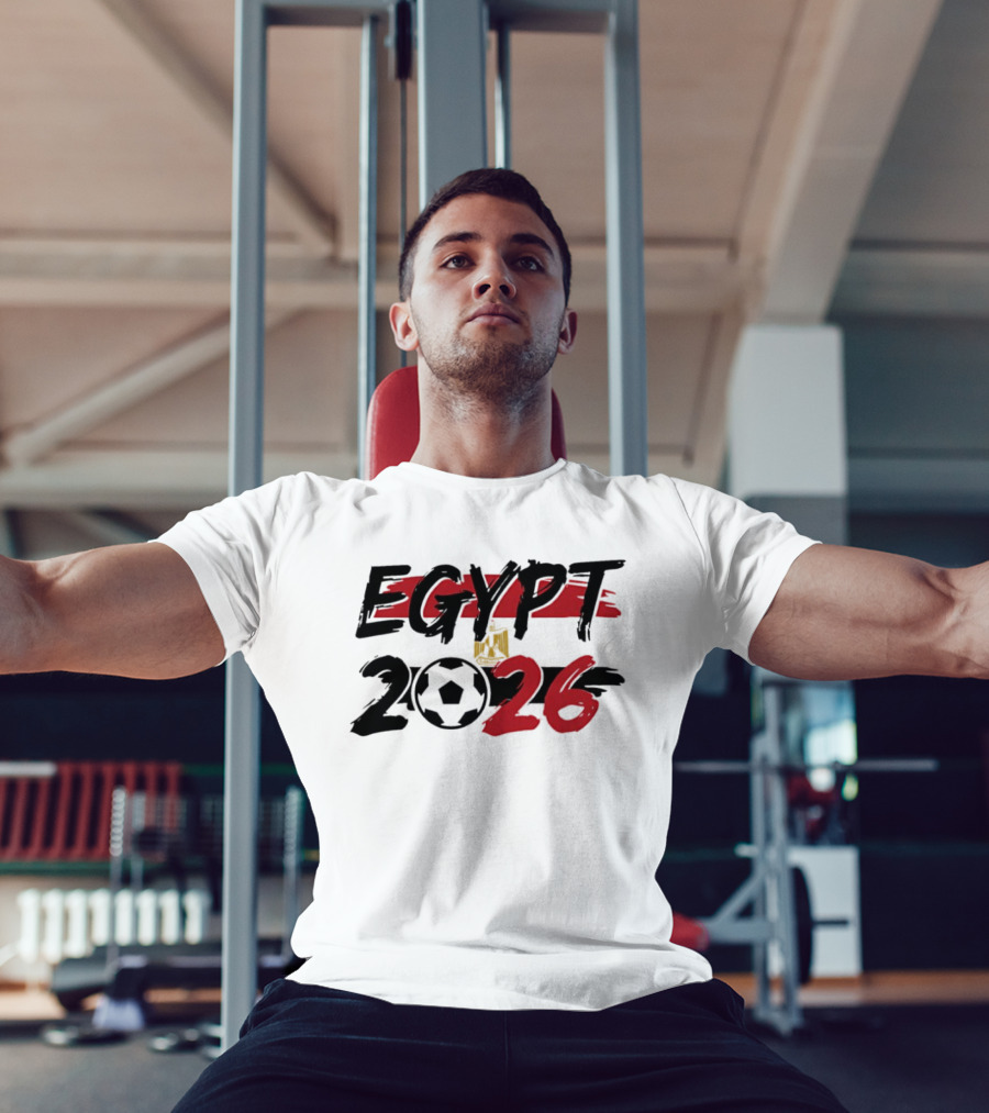Egypt 2026 World Cup Soccer Emblem And Flag T-Shirt