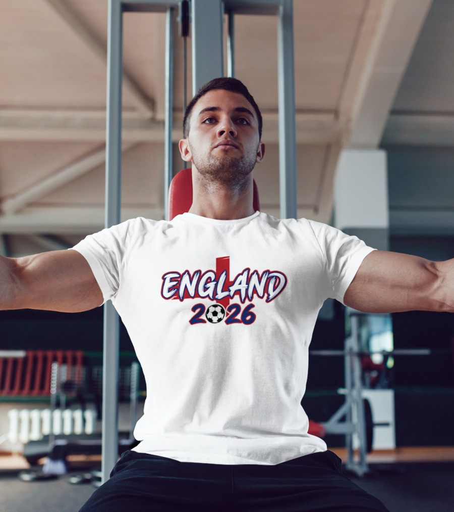 England 2026 Soccer Cross Football T-Shirt
