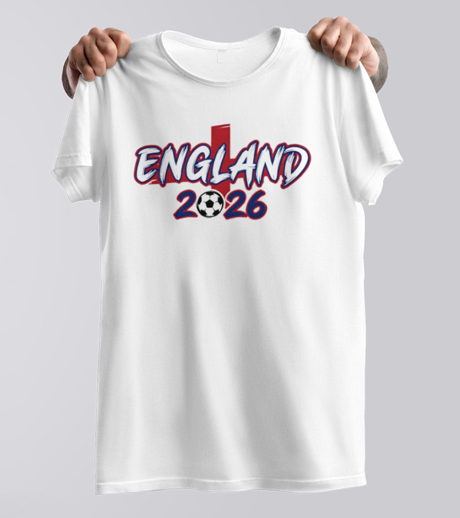 England 2026 Soccer Cross Football T-Shirt