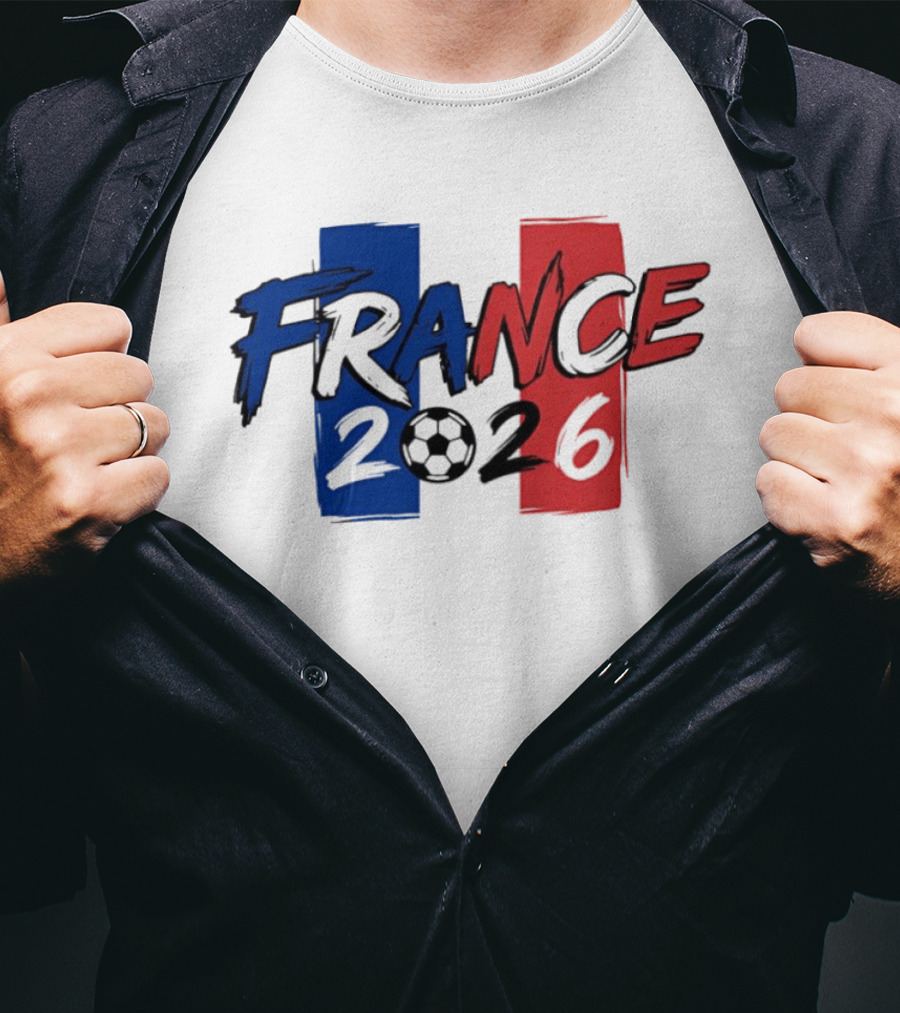 France 2026 Soccer World Cup Blue Red T-Shirt