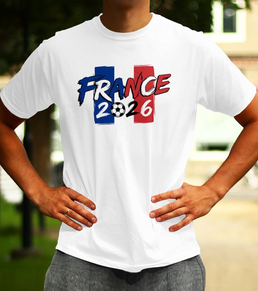 France 2026 Soccer World Cup Blue Red T-Shirt