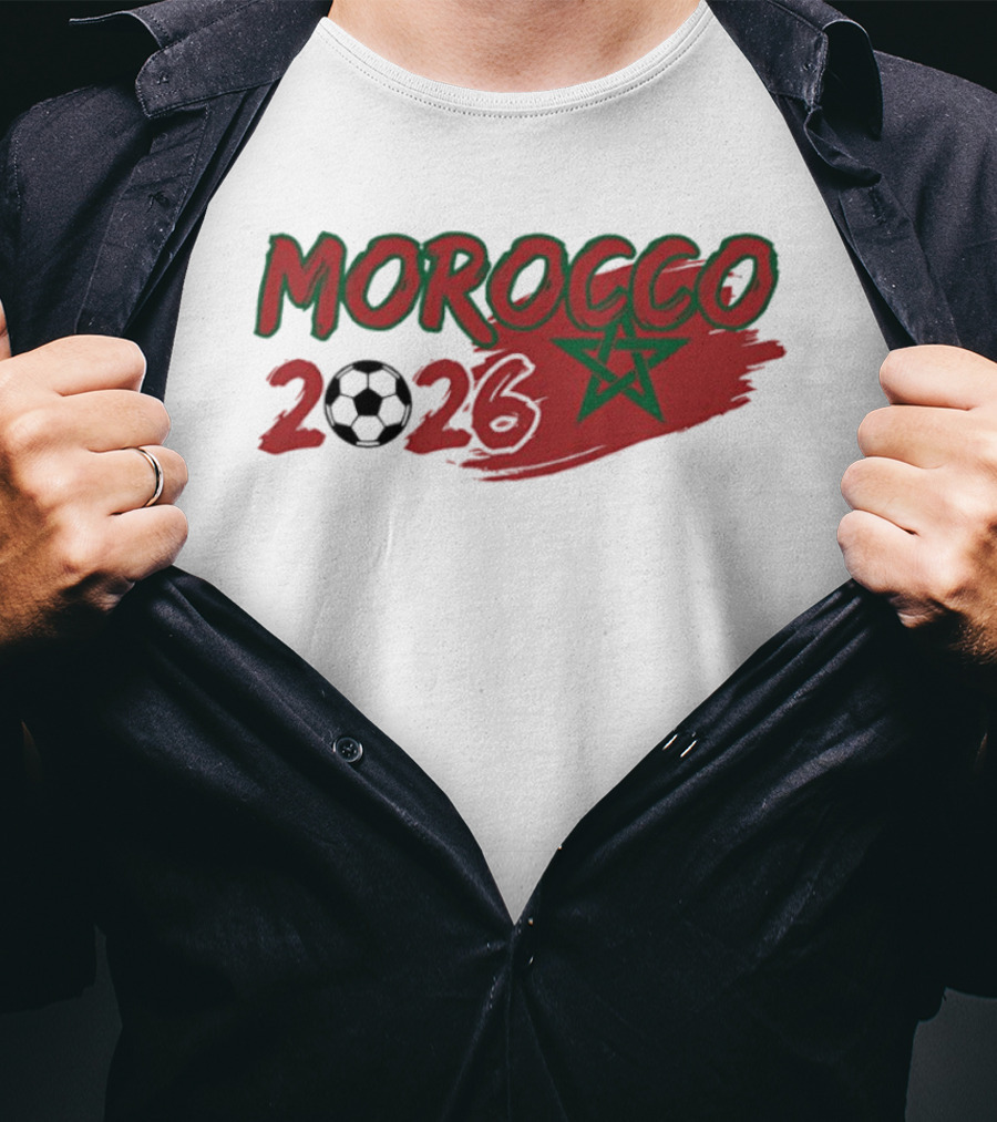 Morocco 2026 World Cup Soccer Ball Star T-Shirt