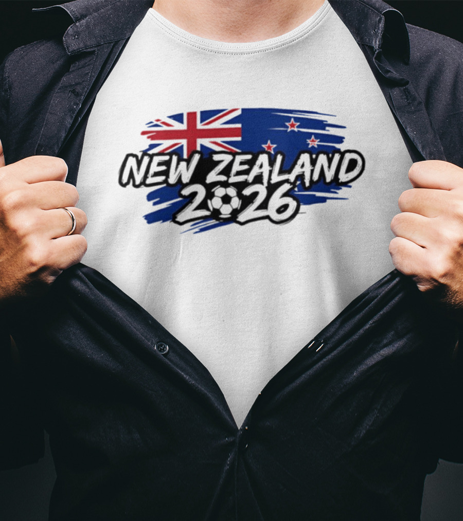 New Zealand 2026 National Team Flag And Soccer Ball T-Shirt