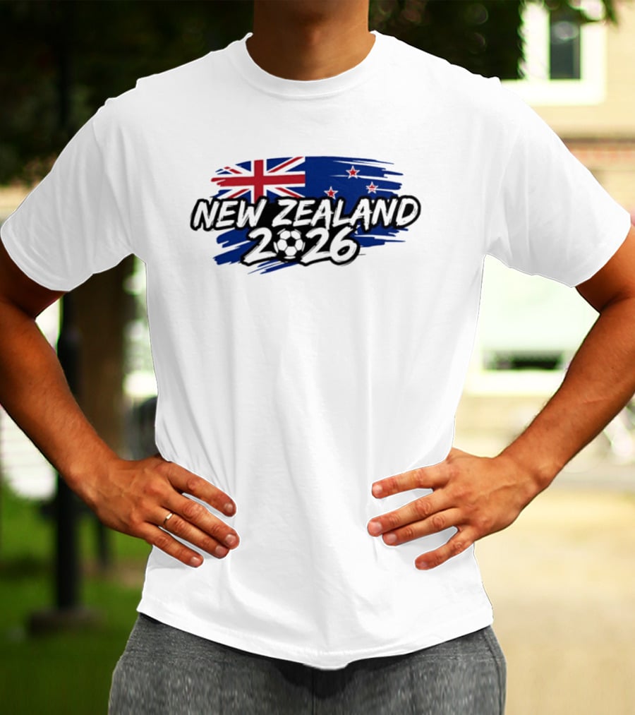 New Zealand 2026 National Team Flag And Soccer Ball T-Shirt