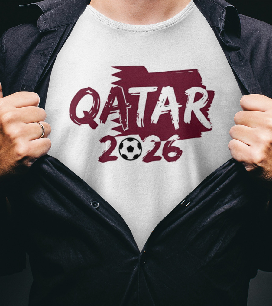 Qatar 2026 Soccer Celebration With Football T-Shirt