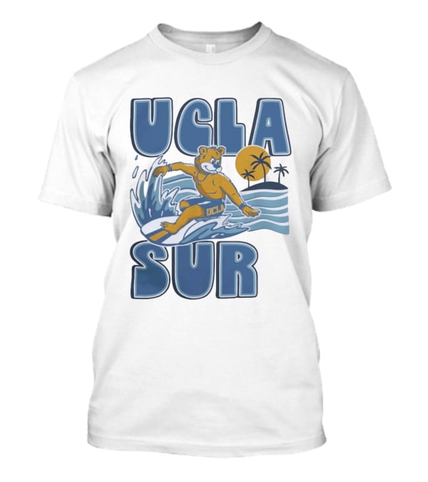 UCLA Joe Bruin Surfing Waves With Palm Trees And Sun T-Shirt