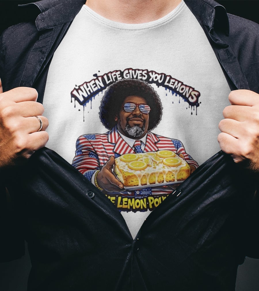 When Life Gives You Lemons You Make Lemon Pound Cake Patriotic Suit And Sunglasses T-Shirt