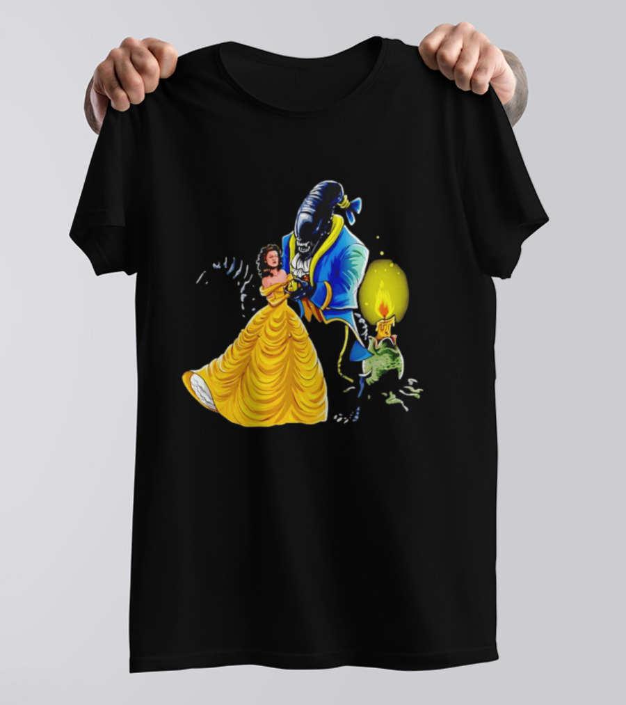 Belle Beauty And The Xenomorph Alien Monster Dance Candelabra T-Shirt