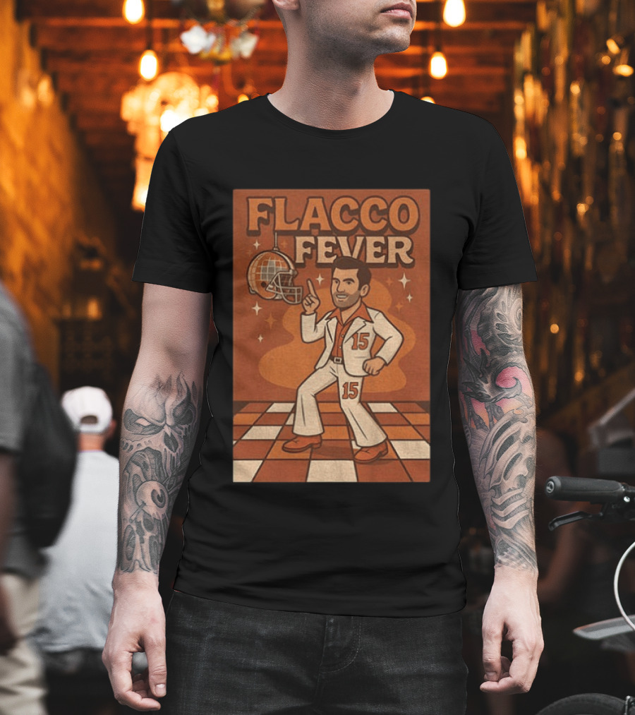 Flacco Fever Cleveland Browns 15 Football Retro Disco T-Shirt