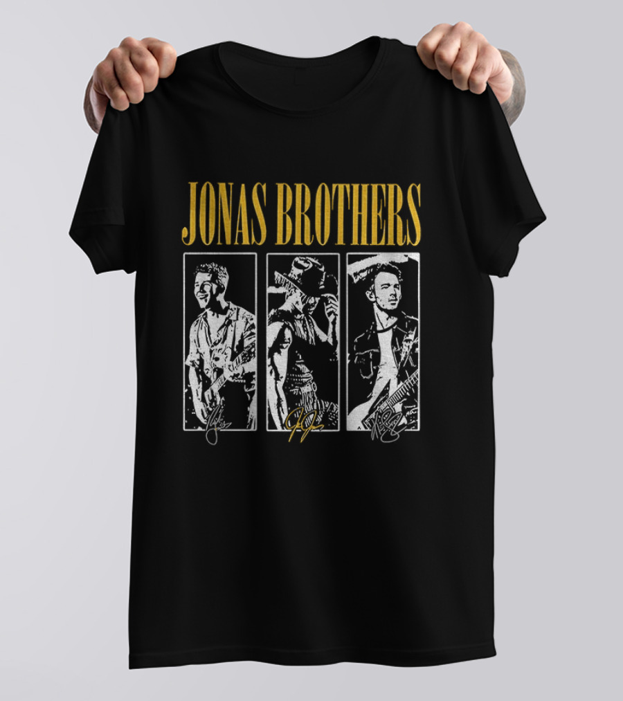 Jonas Brothers 20th Anniversary Tour 2025 Signed Boyband Trio T-Shirt