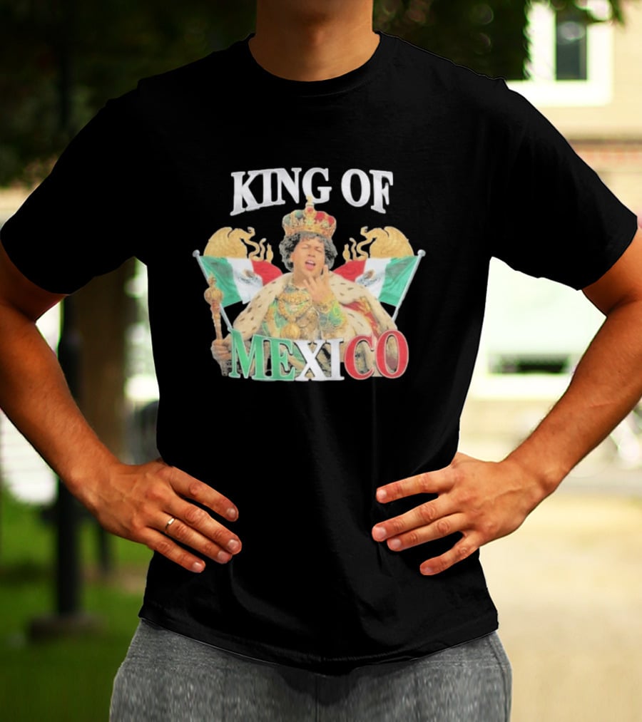 King Of Mexico Royalty With Flags And Crown T-Shirt