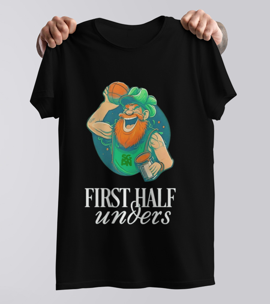 Leprechaun First Half Unders Basketball Beer T-Shirt