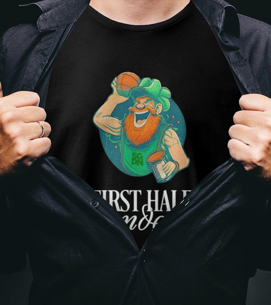 Leprechaun First Half Unders Basketball Beer T-Shirt