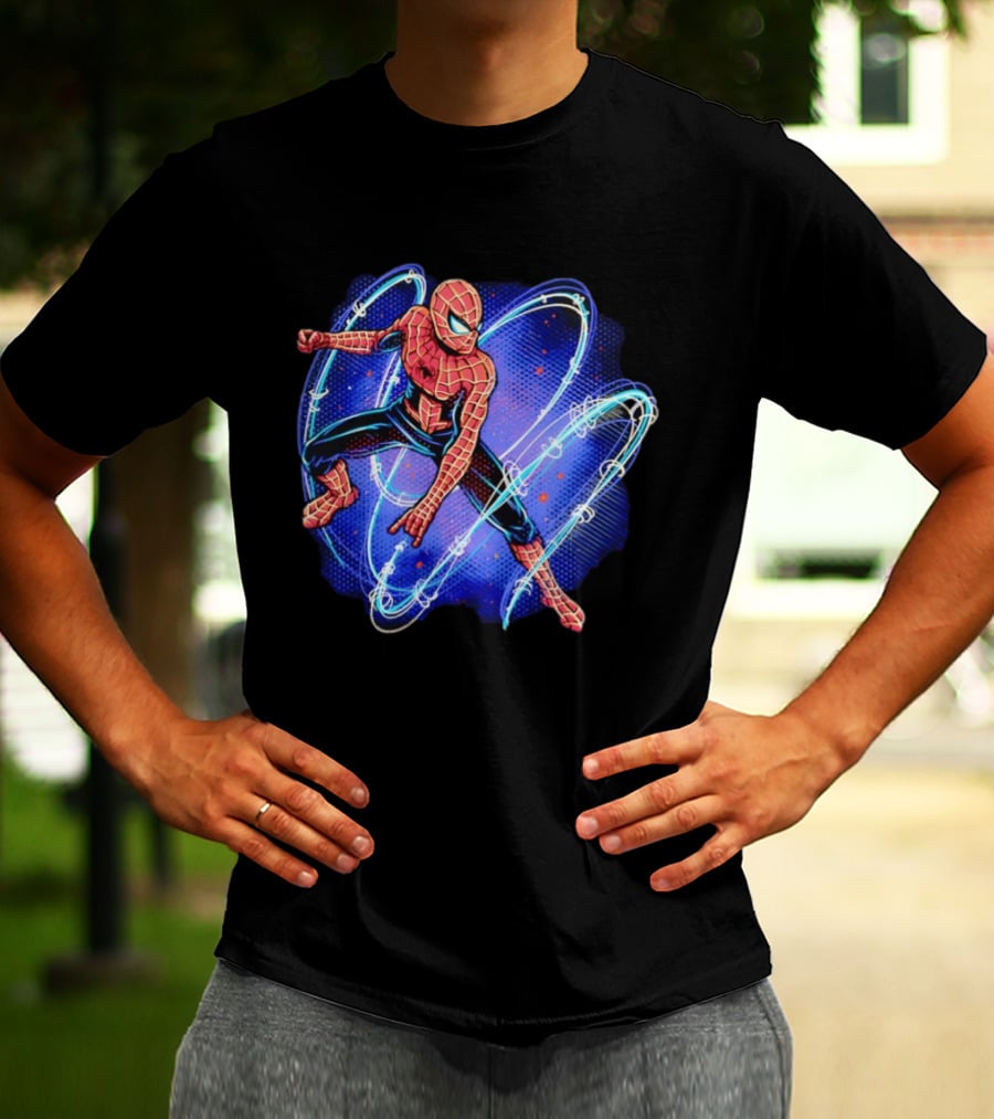 Spider Man Marvel Hero With Magnetic Field Lines And Maximum Spider Senses T-Shirt
