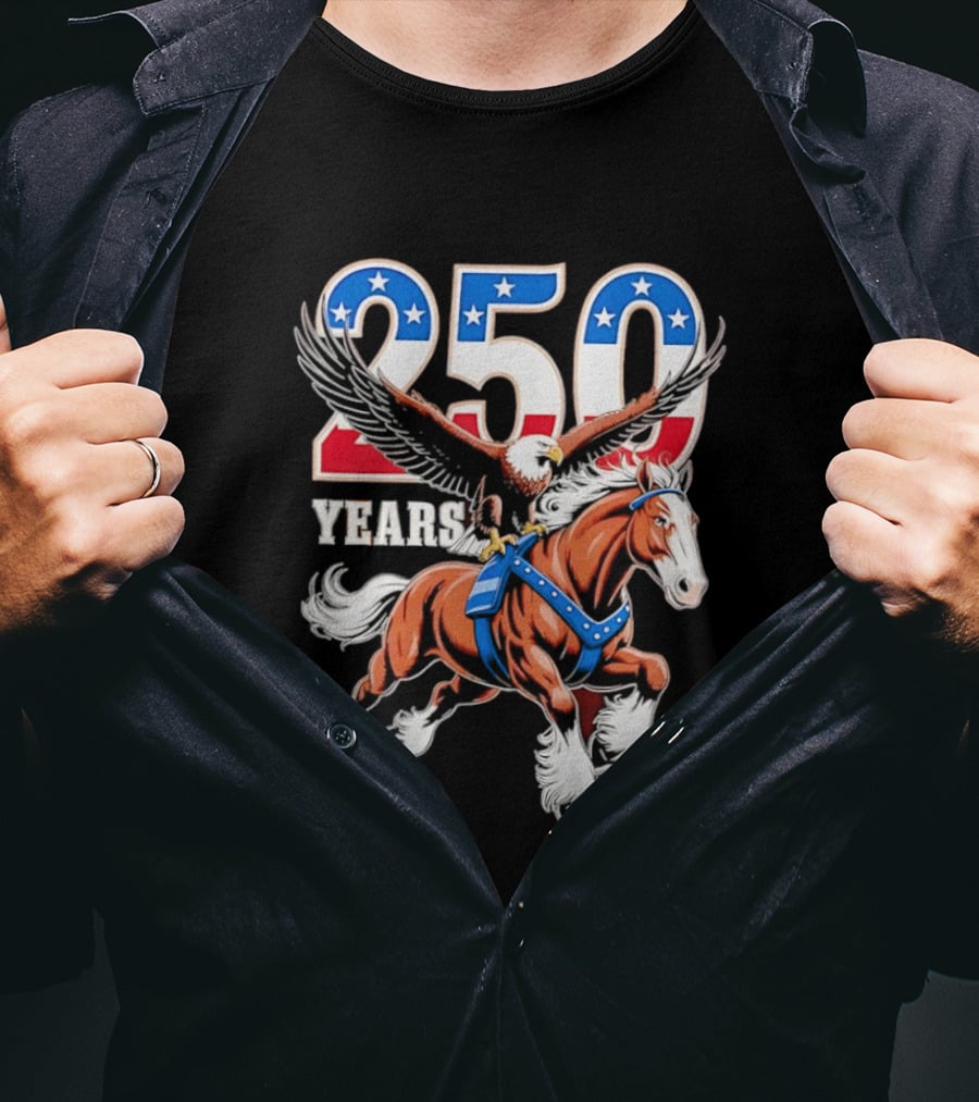 250 Years American Eagle Horse Patriotic Celebration T-Shirt