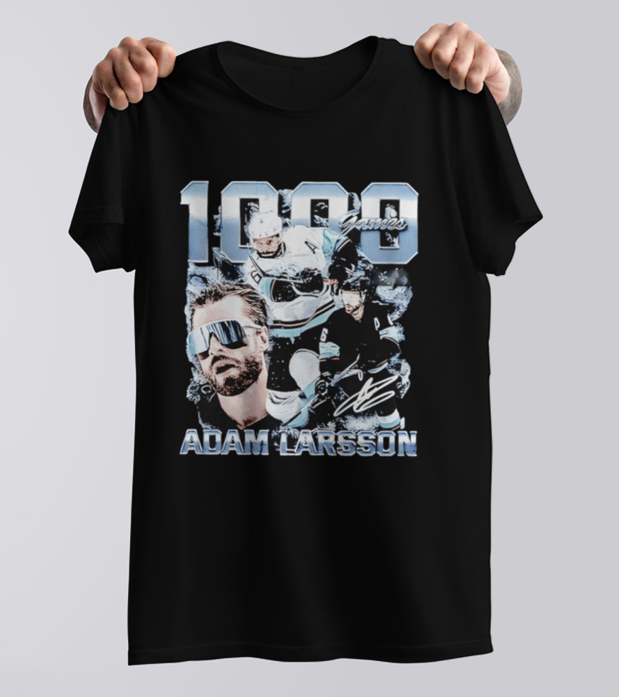 Adam Larsson Seattle 1000 Games Celebration F&B Digitally Printed T-Shirt