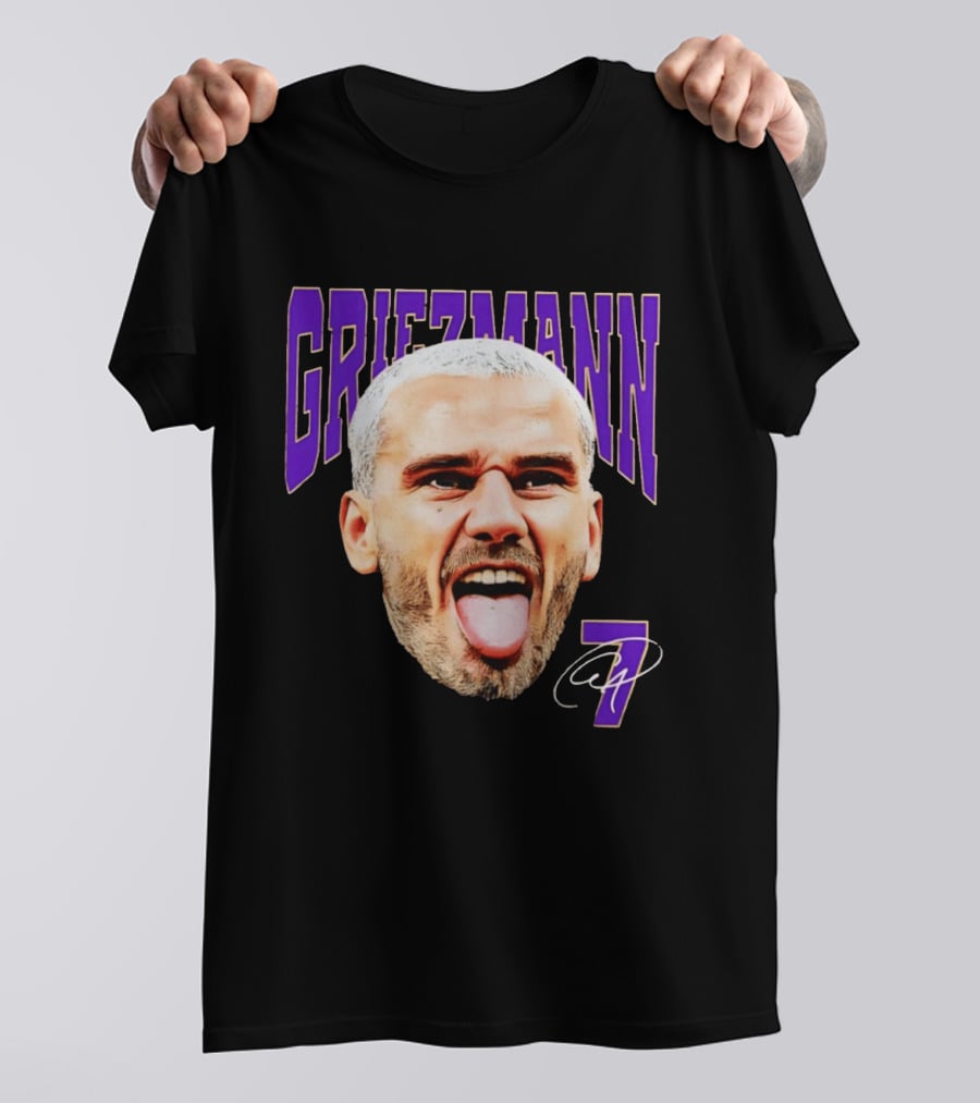 Antoine Griezmann Expression Purple Text Number 7 T-Shirt