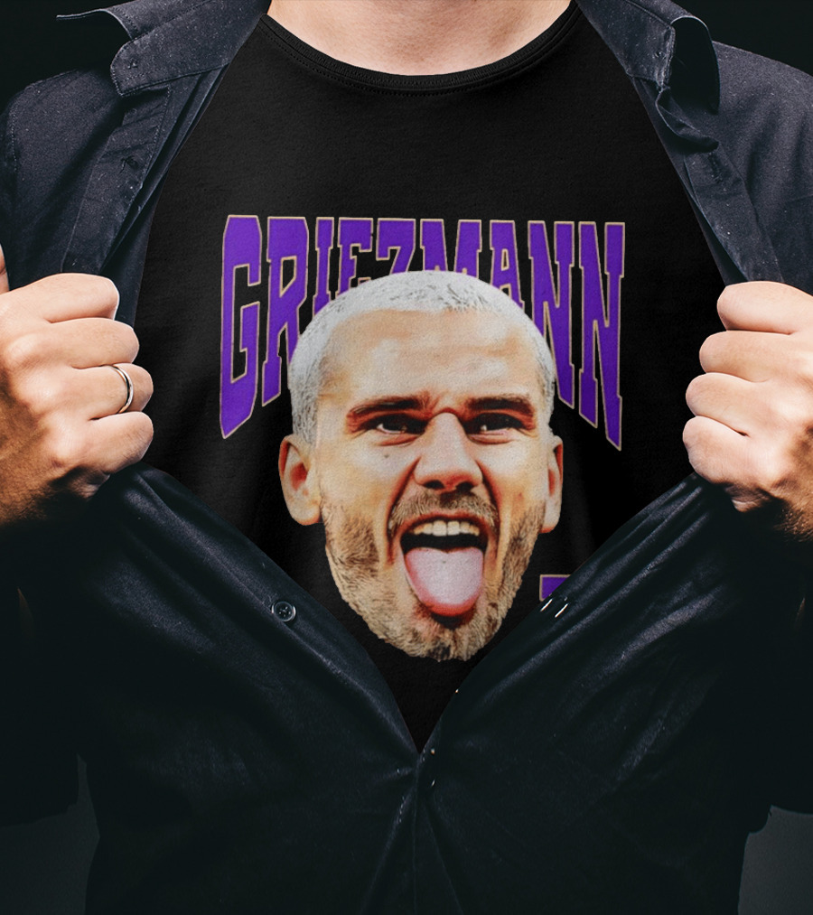 Antoine Griezmann Expression Purple Text Number 7 T-Shirt