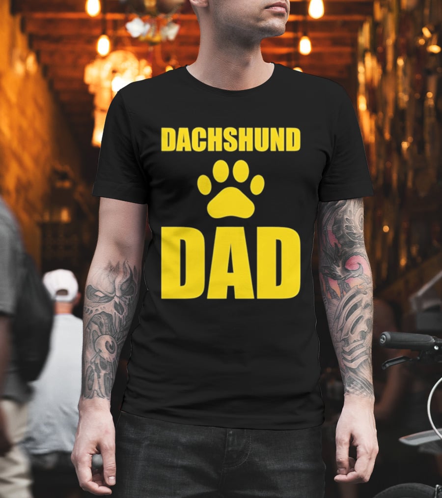 Dachshund Dad Wiener Dog Paw Print T-Shirt