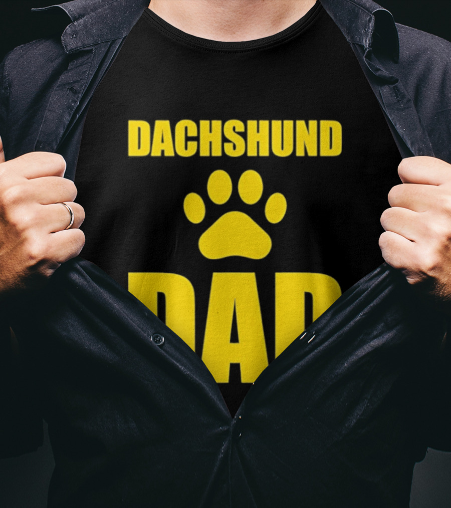 Dachshund Dad Wiener Dog Paw Print T-Shirt