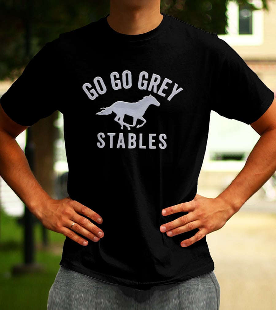 Go Go Grey Stables Running Horse T-Shirt