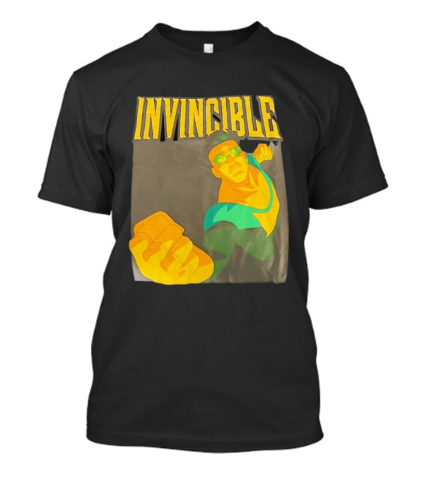Invincible Superhero Bold Fist Action Pose T-Shirt