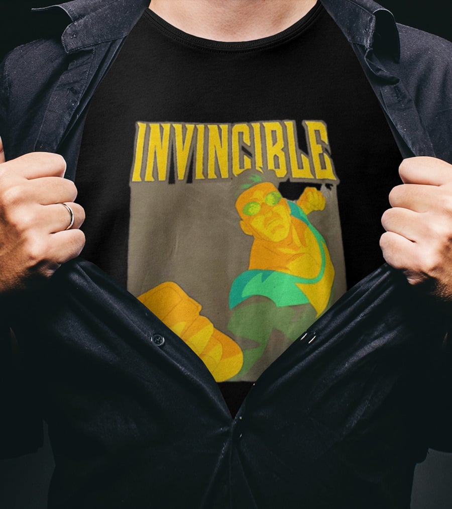 Invincible Superhero Bold Fist Action Pose T-Shirt