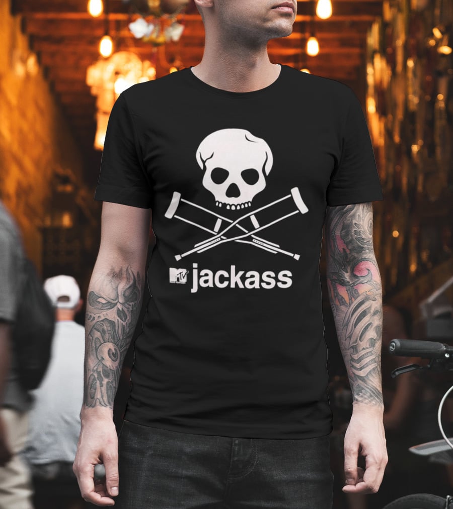 Jackass MTV Skull Crutches T-Shirt