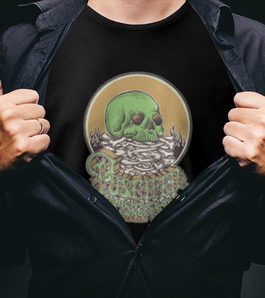 Puscifer March 24 2026 Austin TX Concert With Green Skull T-Shirt