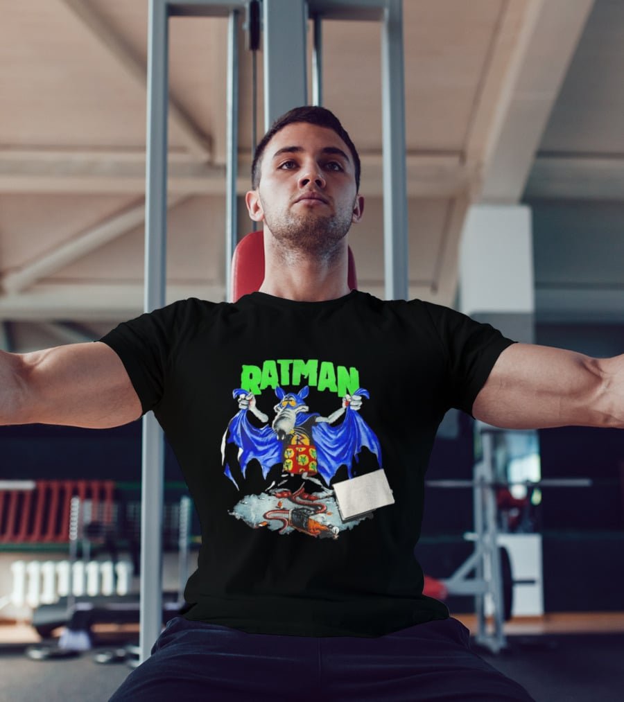 Ratman Comic Parody Superhero Character With Cape And Rats T-Shirt