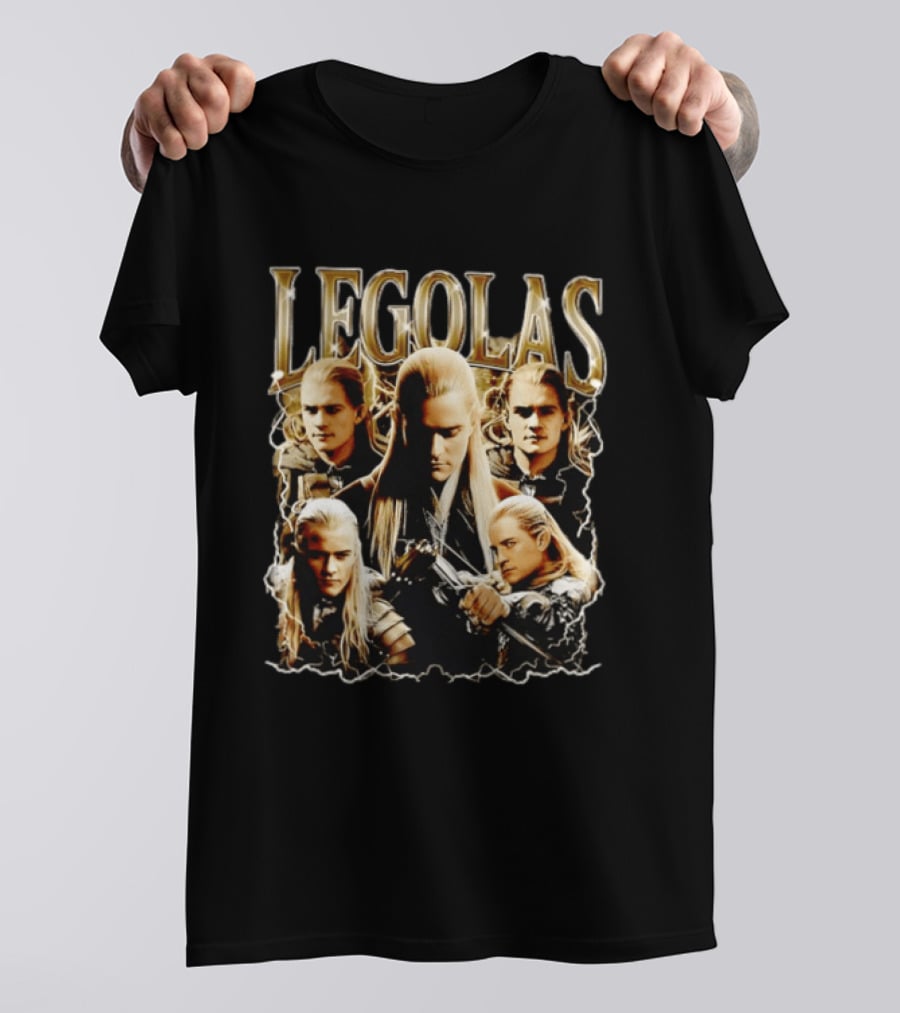 Legolas Character Collage From Lord Of The Rings T-Shirt