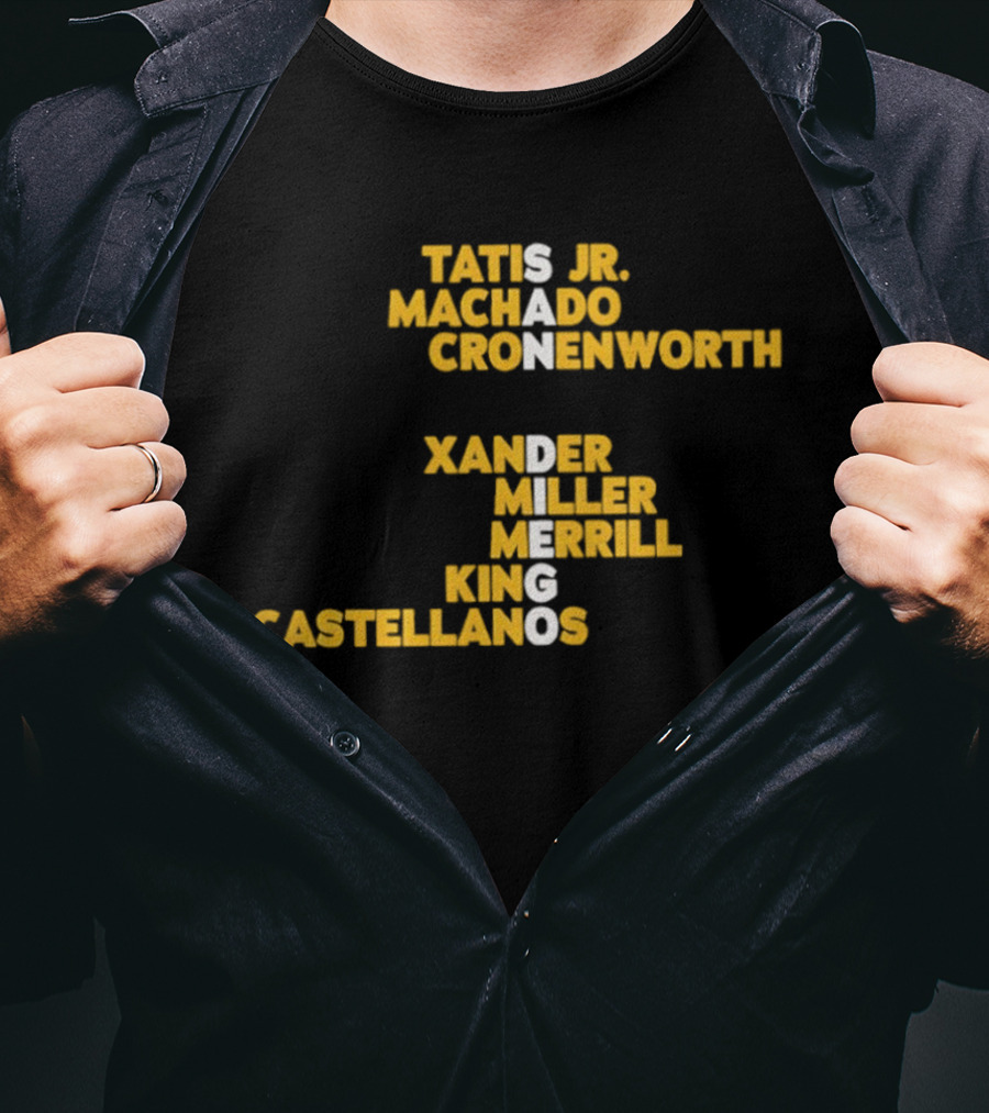 San Diego Padres Tatis Jr Machado Cronenworth Xander Miller Merrill King Castellanos T-Shirt