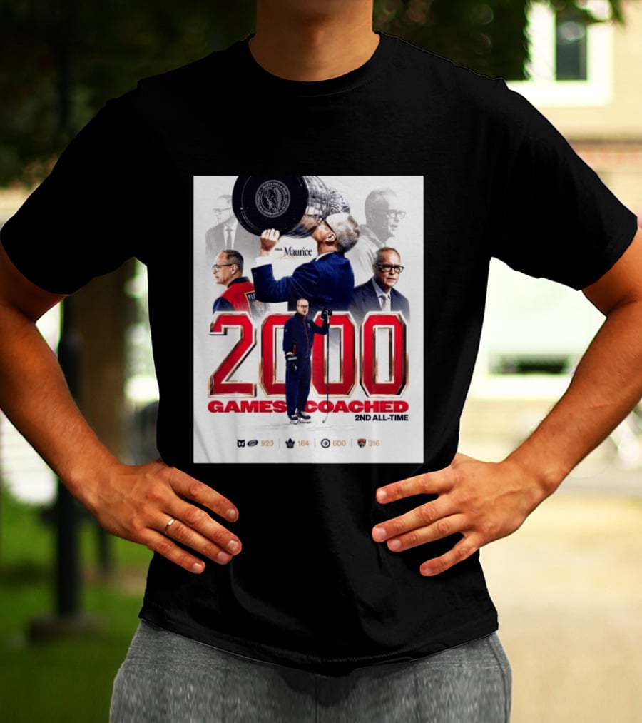 Paul Maurice NHL 2000 Games Coached 2nd All Time Vintage Hockey T-Shirt